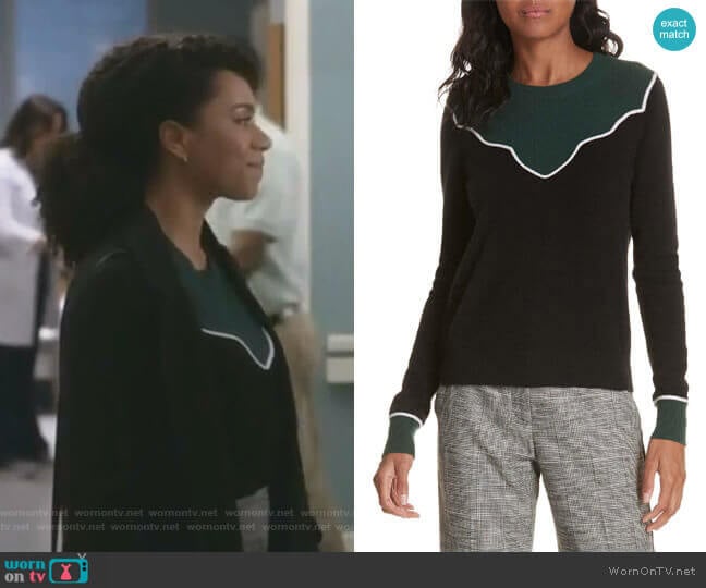 Atty Cashmere Sweater by Veronica Beard worn by Maggie Pierce (Kelly McCreary) on Greys Anatomy