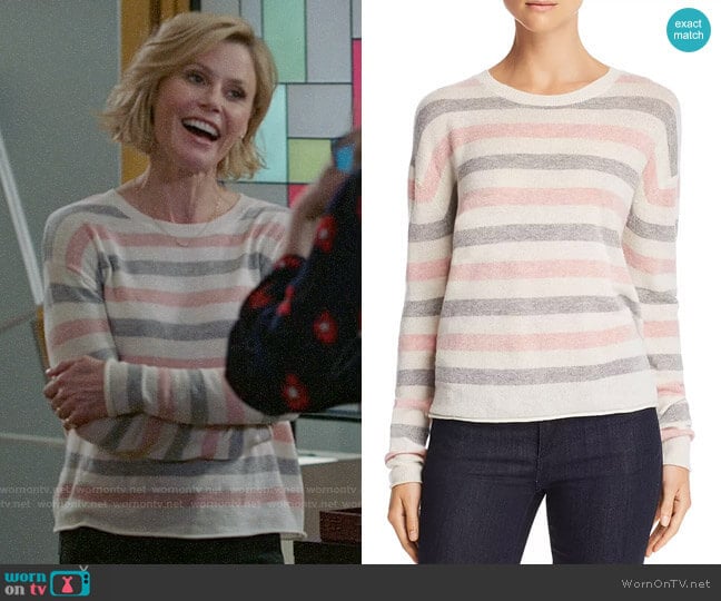 Velvet by Graham & Spencer Striped Crewneck Sweater worn by Claire Dunphy (Julie Bowen) on Modern Family