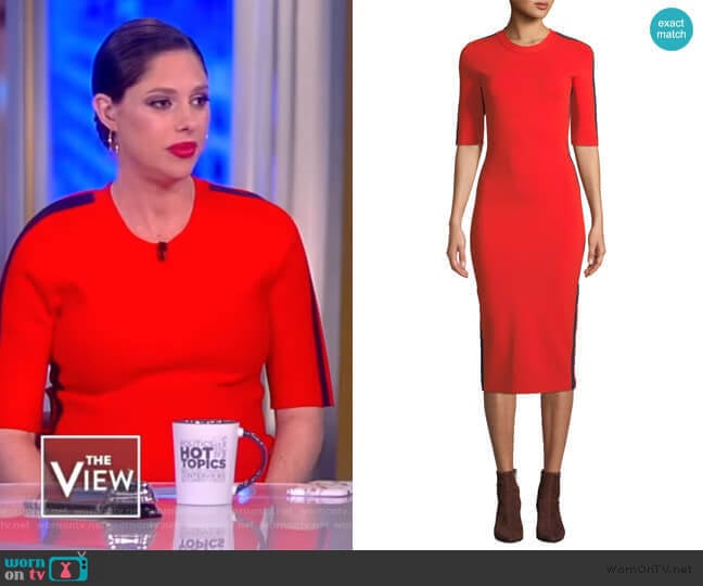 Audrie Dress with Race Stripes by Veronica Beard worn by Abby Huntsman on The View