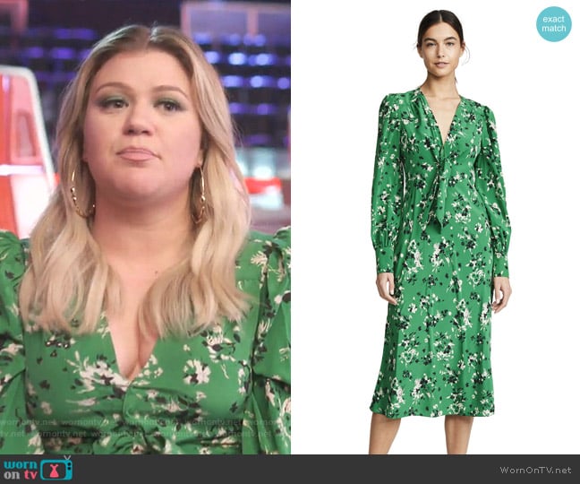 Amber Dress by Veronica Beard worn by Kelly Clarkson on The Voice