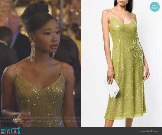 Sequins Embellished Dress by Walk of Shame worn by Monica Colby (Wakeema Hollis) on Dynasty