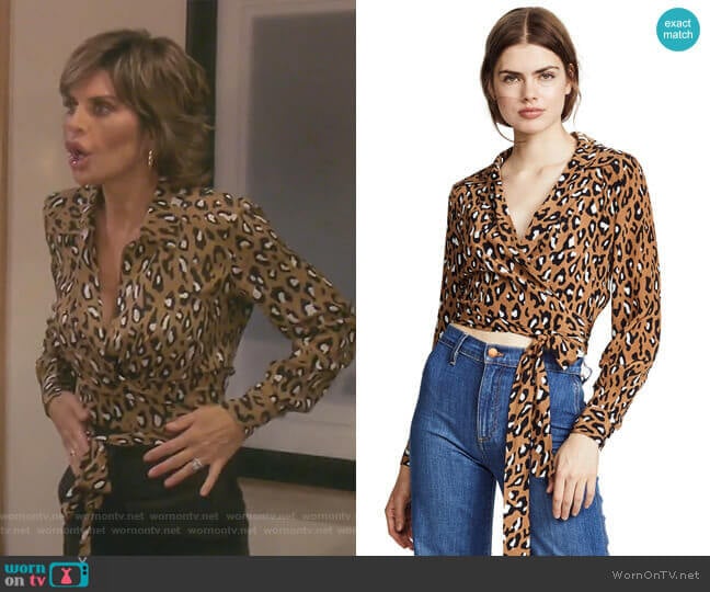 Witham Wrap Blouse by Diane von Furstenberg worn by Lisa Rinna on The Real Housewives of Beverly Hills