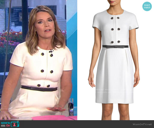 WornOnTV: Savannah’s white button detail dress on Today | Savannah ...