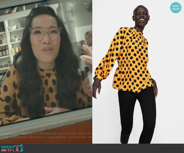 Polka Dot Blouse by Zara worn by Doris (Ali Wong) on American Housewife