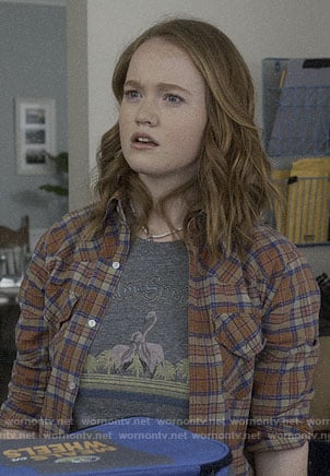 Abby’s Palm Springs flamingo tee on Santa Clarita Diet