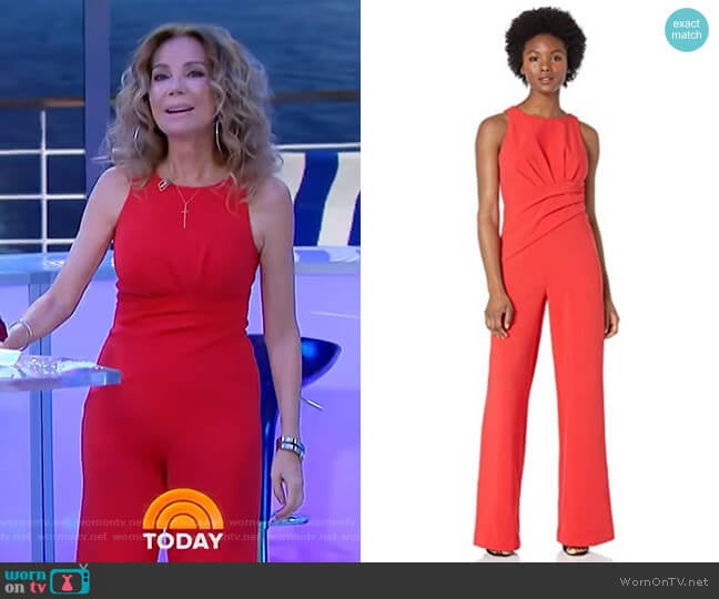 Racer Neckline Draped Jumpsuit by Adrianna Papell worn by Kathie Lee Gifford on Today