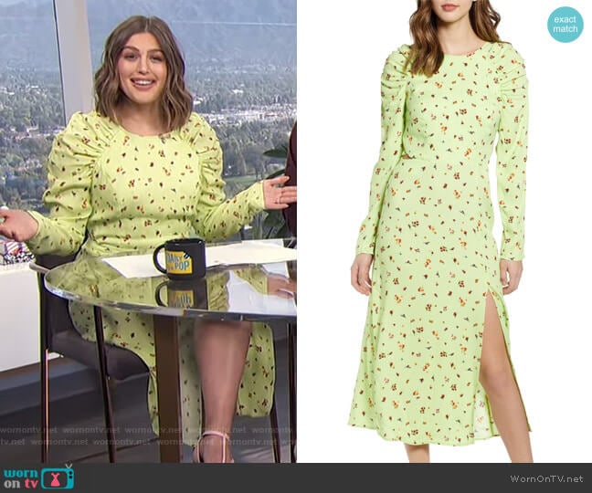 Kiah Lattice Back Midi Dress by AFRM worn by Carissa Loethen Culiner on E! News