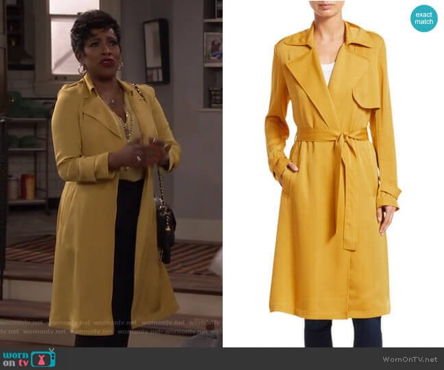 WornOnTV: Rose’s yellow wrap trench coat on Fam | Sheryl Lee Ralph ...