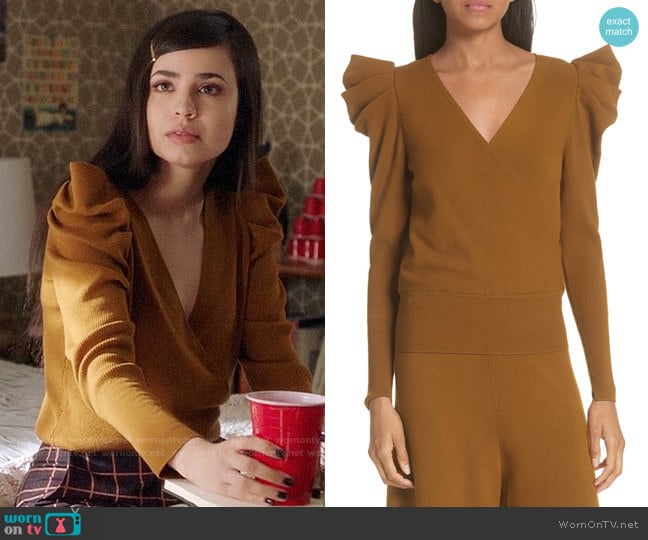 ALC Karina Sweater worn by Ava Jalali (Sofia Carson) on Pretty Little Liars The Perfectionists