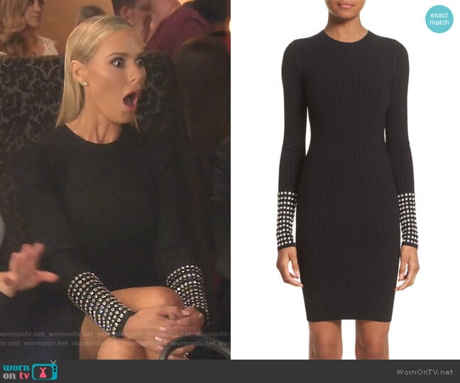 Crystal Cuff Rib Knit Dress by Alexander Wang worn by Dorit Kemsley on The Real Housewives of Beverly Hills