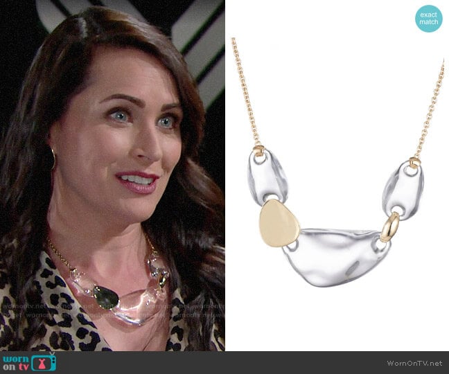 Alexis Bittar Watery Link Necklace worn by Quinn Fuller (Rena Sofer) on The Bold & the Beautiful