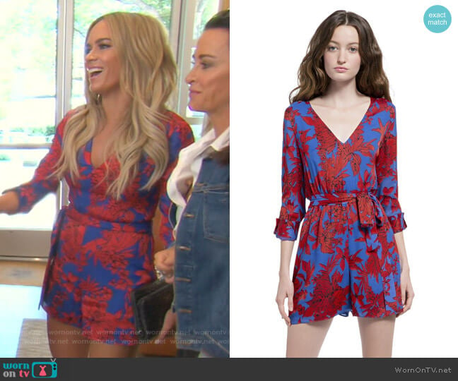 Melia Roll Cuff Romper by Alice + Olivia worn by Teddi Mellencamp Arroyave on The Real Housewives of Beverly Hills