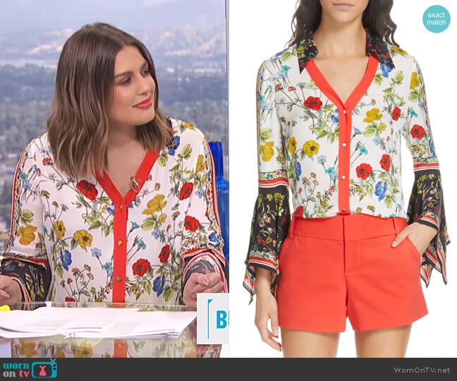 Randa Blouse by Alice + Olivia worn by Carissa Loethen Culiner on E! News