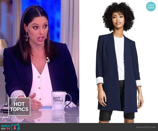 Simpson Roll Cuff Collarless Blazer by Alice + Olivia worn by Abby Huntsman on The View