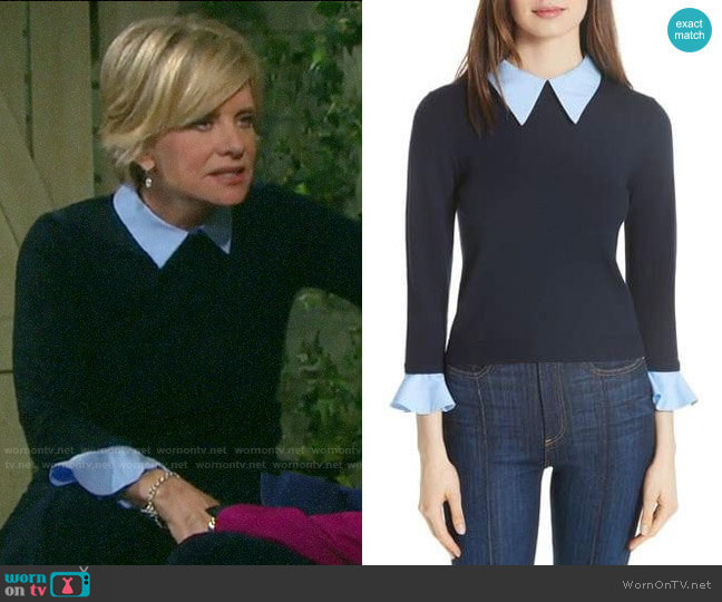 WornOnTV: Kayla’s navy sweater with ruffle cuffs on Days of our Lives ...