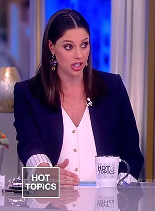 Abby's button down jumpsuit and blazer on The View