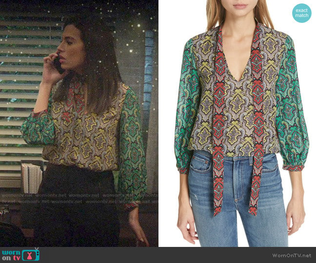 Alice + Olivia Sheila top worn by Tessa (Chloe Bridges) on Charmed