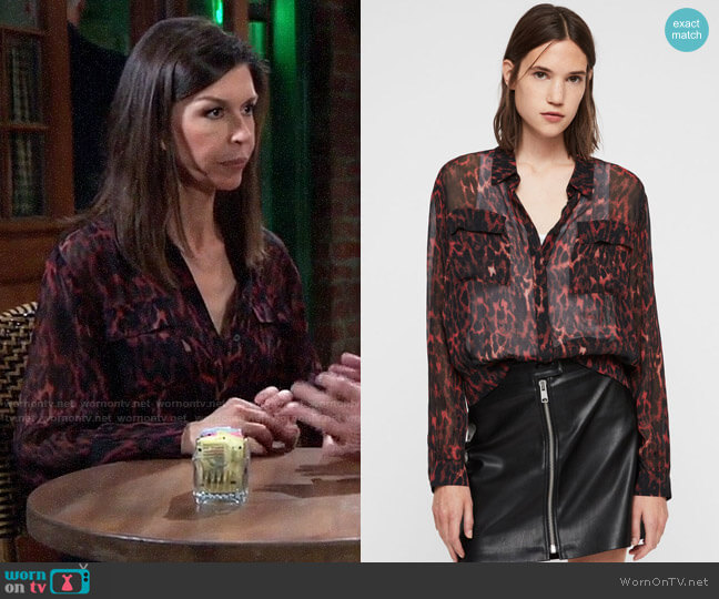 All Saints Adeliza Shirt worn by Anna Devane (Finola Hughes) on General Hospital