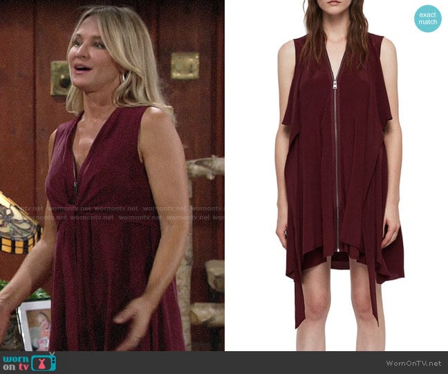 All Saints Jayda Dress worn by Sharon Newman (Sharon Case) on The Young and the Restless