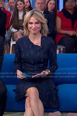 Amy’s navy arrow print dress on Good Morning America