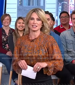 Amy’s orange floral top on Good Morning America