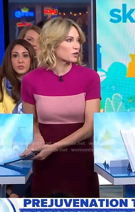 Amy’s pink colorblock dress on Good Morning America