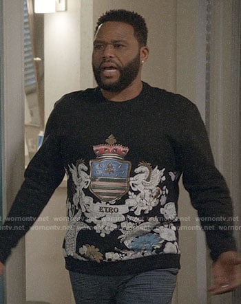 Andre’s crown print sweatshirt on Black-ish