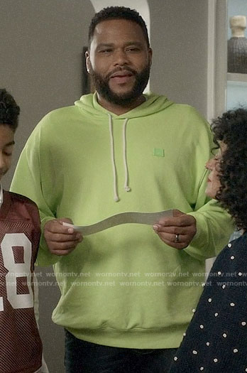 Andre's lime green hoodie on Black-ish