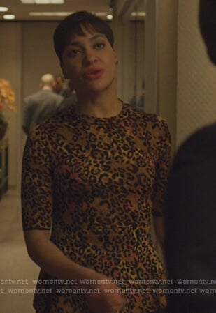 Lucca's leopard print top and skirt on The Good Fight