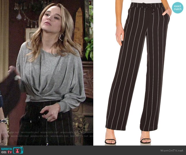 Anine Bing Isabella Pants worn by Summer Newman (Hunter King) on The Young and the Restless