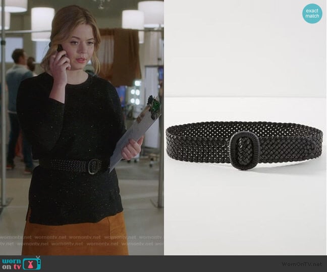 Cara Woven Belt by Anthropologie worn by Alison DiLaurentis (Sasha Pieterse) on Pretty Little Liars The Perfectionists