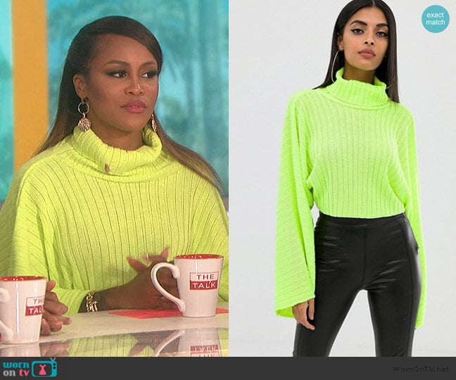 Neon green cropped on sale turtleneck