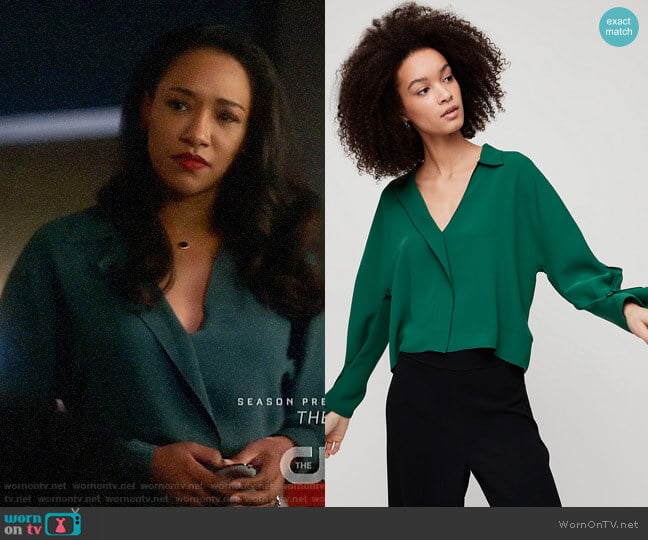 Aritzia Babaton Martin Blouse worn by Iris West (Candice Patton) on The Flash