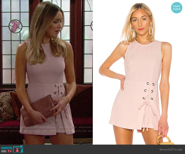 Bcbgeneration Lace-Up Romper worn by Flo Fulton (Katrina Bowden) on The Bold & the Beautiful
