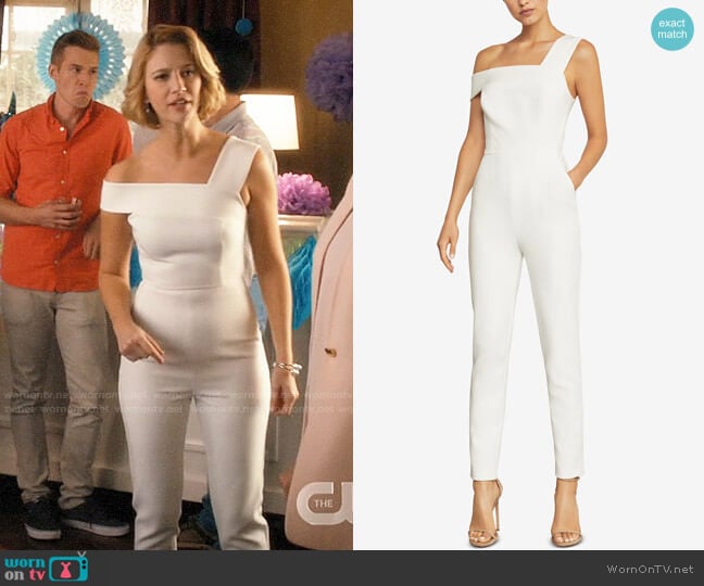 WornOnTV Petra s white one shoulder jumpsuit on Jane the Virgin Yael Grobglas Clothes and Wardrobe from TV