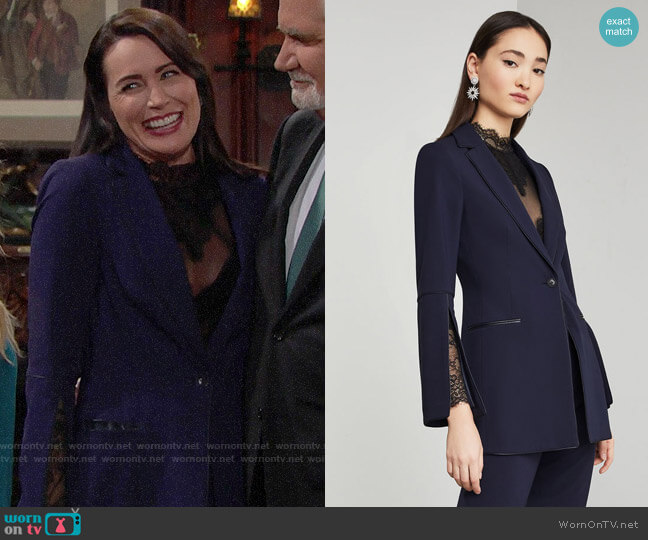 WornOnTV: Quinn’s black lace top and blue blazer on The Bold and the ...