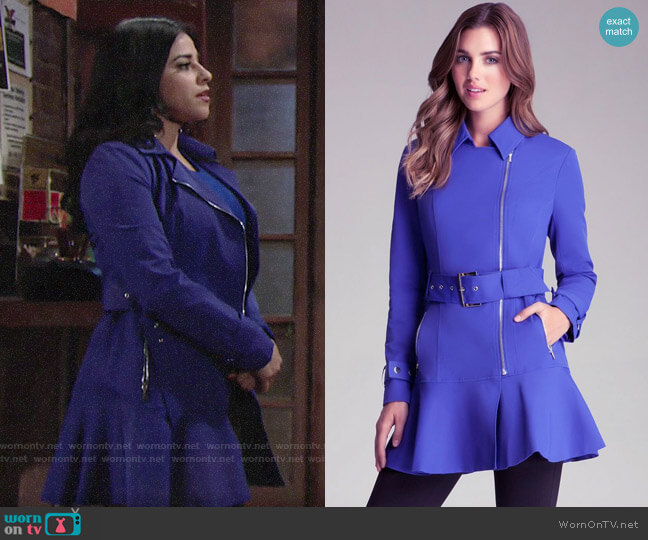 Bebe Flare Skirt Trench Jacket  worn by Mia Rosales (Noemi Gonzalez) on The Young and the Restless