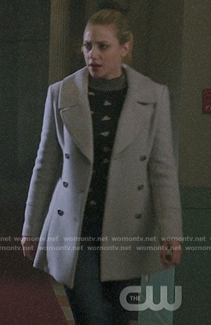 Betty’s grey coat with silver buttons on Riverdale