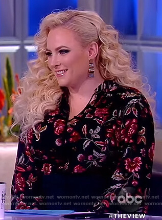 Meghan’s black floral blouse on The View