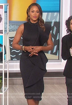 Eve’s black ruffle dress on The Talk