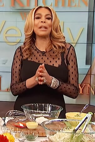 Wendy’s black sheer jumpsuit on The Talk