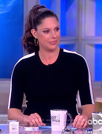 Abby’s black side stripe dress on The View