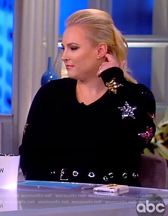 Meghan’s black star embellished sweater on The View
