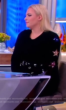 Meghan’s black star embellished sweater on The View