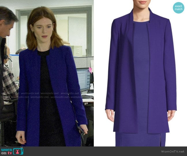 BOSS Celasa Coat worn by Maia Rindell (Rose Leslie) on The Good Fight