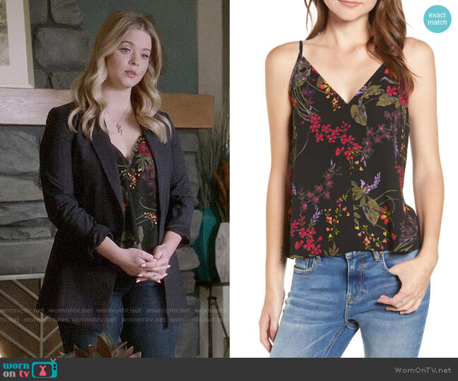 BP Double V-Neck Camisole Top worn by Alison DiLaurentis (Sasha Pieterse) on PLL The Perfectionists