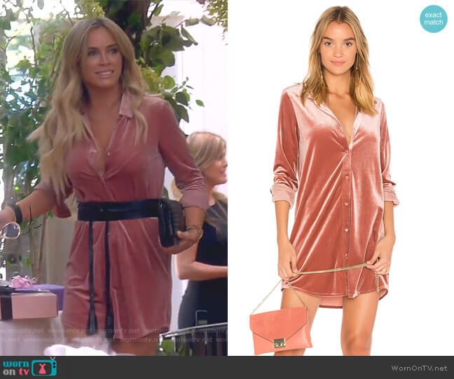 Vella Velvet Mini Dress by By the Way worn by Teddi Mellencamp Arroyave on The Real Housewives of Beverly Hills