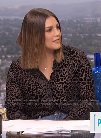 Carissa’s leopard print blouse on E! News Daily Pop