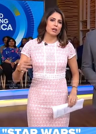 Cecilia’s pink lace dress on Good Morning America