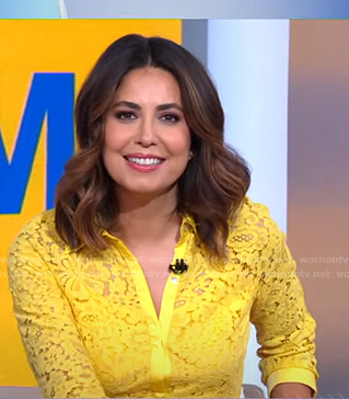 Cecilia’s yellow lace shirtdress on Good Morning America